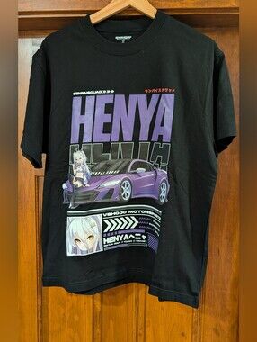 Senpai Squad x Vshojo Anime  Black Graphic Tee with Purple Design